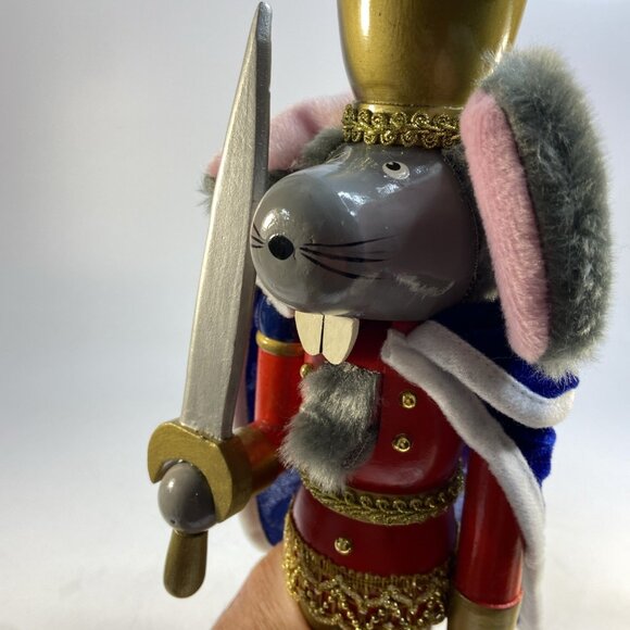 Mouse King Wood Nutcracker Ballet Christmas Decoration Whimsical Holiday 14 in - Picture 8 of 9